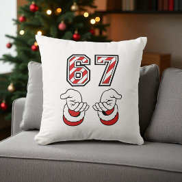 Santa Christmas Meme Six Seven 67 6 7 Holiday Kudde