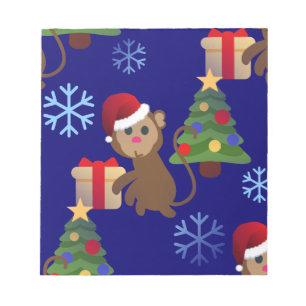 Santa christmas monkey emoji anteckningsblock