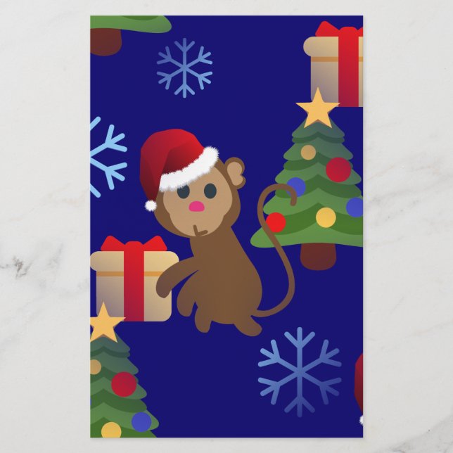 Santa christmas monkey emoji brevpapper (Framsida)