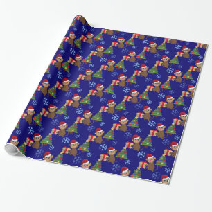 Santa christmas monkey emoji presentpapper