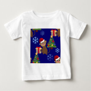 Santa christmas monkey emoji t-shirt