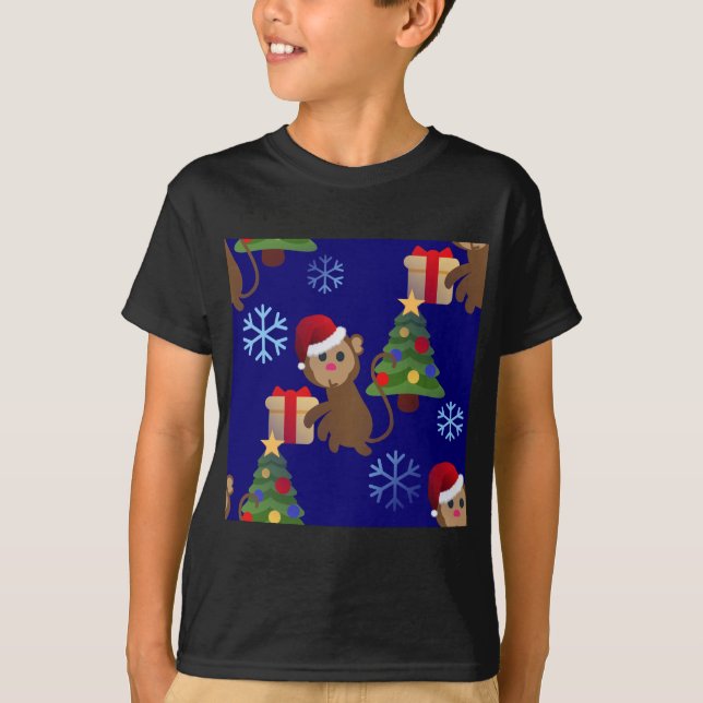 Santa christmas monkey emoji tröja (Framsida)