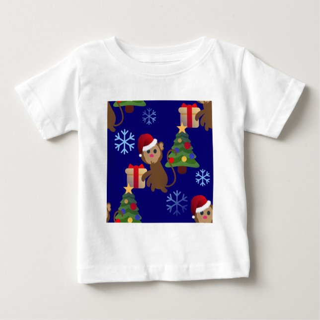 Santa christmas monkey emoji tröja (Framsida)