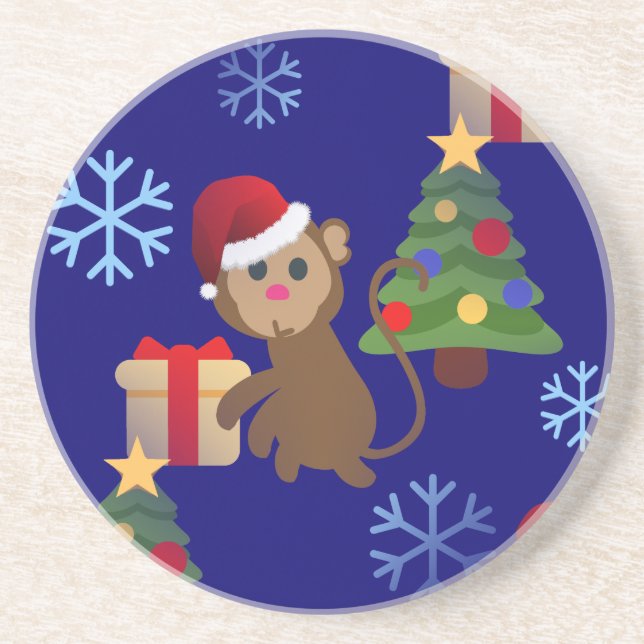 Santa christmas monkey emoji underlägg (Framsidan)