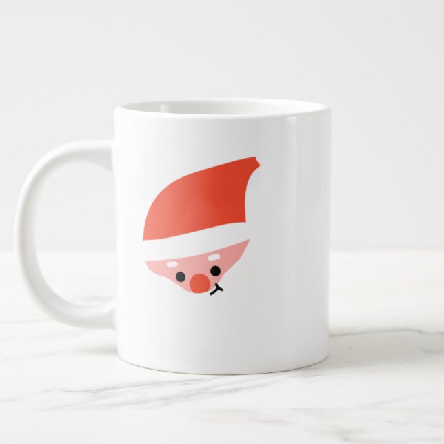 Santa Christmas Mug – Jolly Holiday Cocoa & Coffee Jumbo Mugg (Vänster)