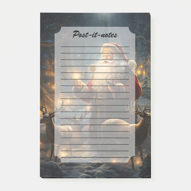 Santa Christmas Night Snowy Forest Post-it Block (Framsida)