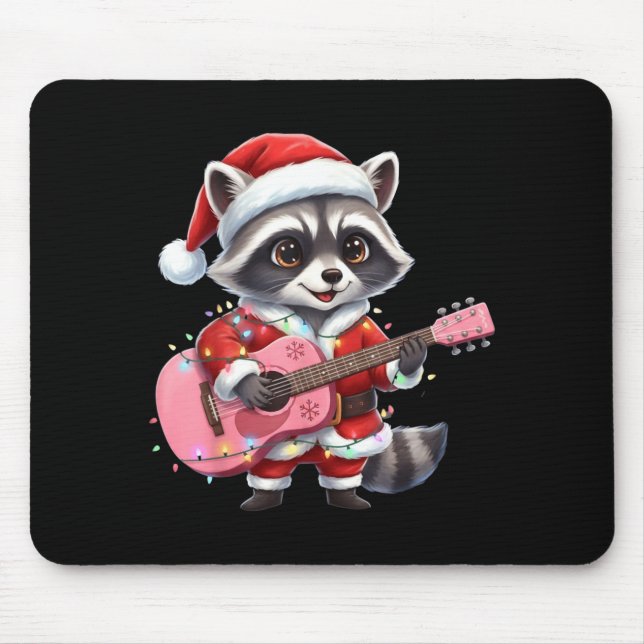 Santa Christmas Raccoon Playing Nk Guitar  Musmatta (Framsidan)