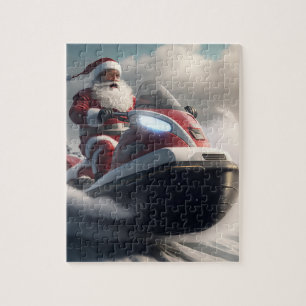 SANTA CHRISTMAS SNOWMOBILE JIGSAW PUZZLE PUSSEL
