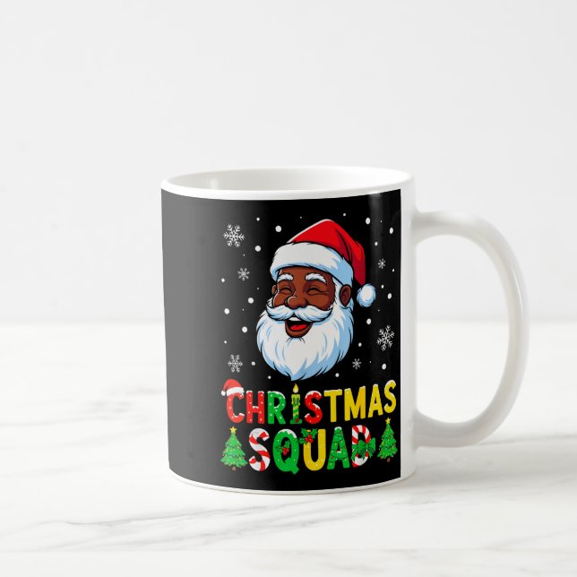 Santa Christmas Squad Black Men African American F Kaffemugg (Höger)