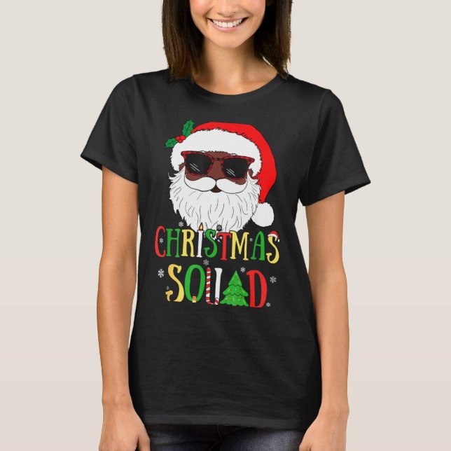 Santa Christmas Squad Black Men African American P T Shirt (Framsida)