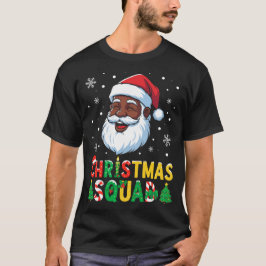 Santa Christmas Squad Black Men African American  T Shirt
