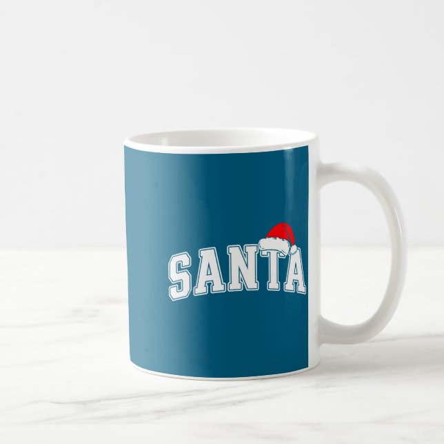 Santa Christmas Varsity Text With Hat Family Xmas  Kaffemugg (Höger)