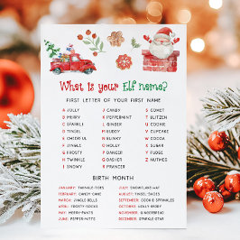 Santa Christmas What is your Elf Name Game Julkort