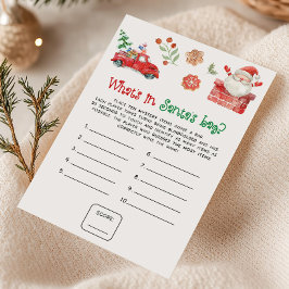 Santa Christmas What's in Santa's Bag Game Julkort