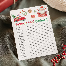 Santa Christmas Word Scrabble Game Julkort