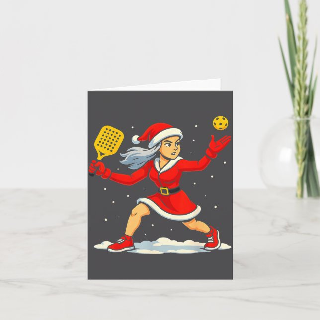 Santa Ckleball Player Christmas Snow Xmas Pajamas  Kort (Framsida)