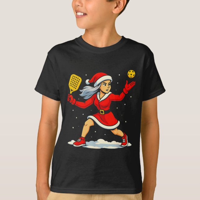 Santa Ckleball Player Christmas Snow Xmas Pajamas  T Shirt (Framsida)