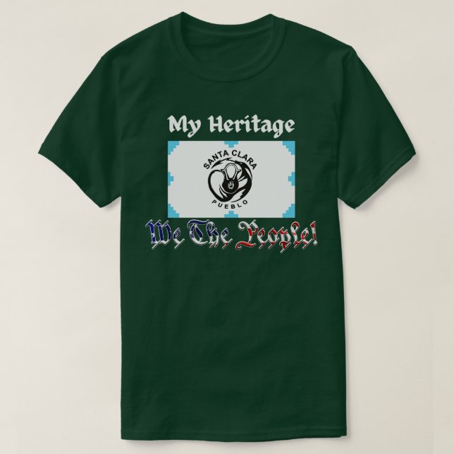 Santa Clara pueblo nation Tribe Flagga mitt arv T Shirt (Design framsida)