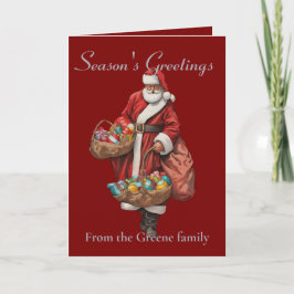 Santa Claus And Christmas Giving Kort