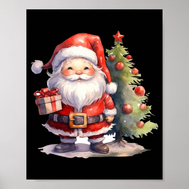 Santa Claus And Christmas Tree  Poster (Framsidan)