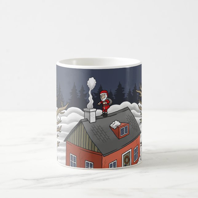 Santa Claus and the little red house Kaffemugg (Center)