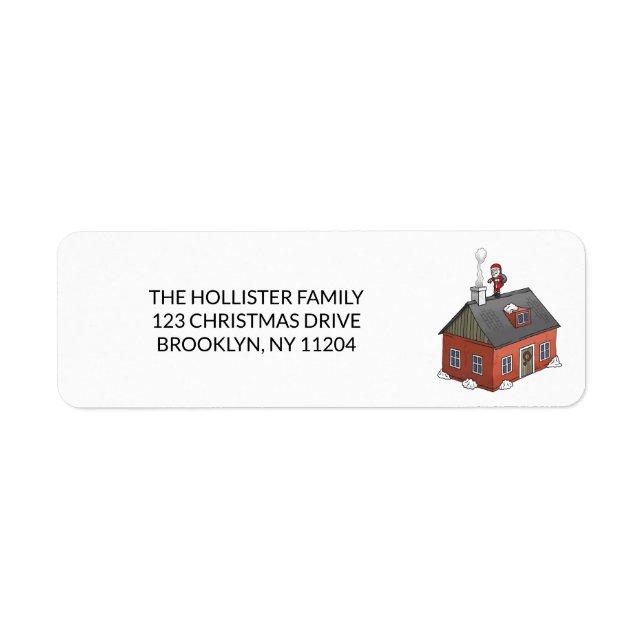 Santa Claus and the little red house Returadress Etikett (Framsidan)