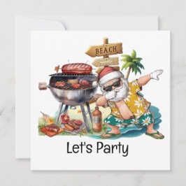 Santa Claus at Beach Christmas in July  Inbjudningar