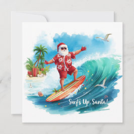 SANTA CLAUS at Hawaii Beach for Christmas Julkort