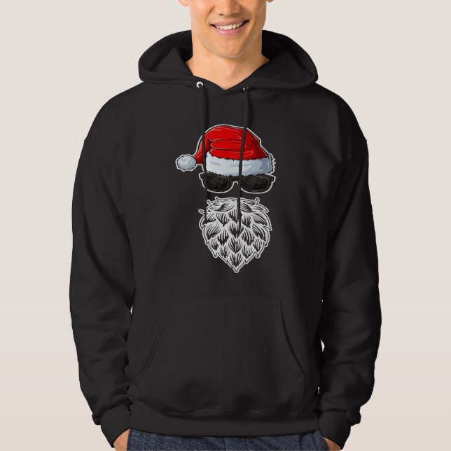 Santa Claus Beer Hops Christmas Costume Hoodie (Framsida)
