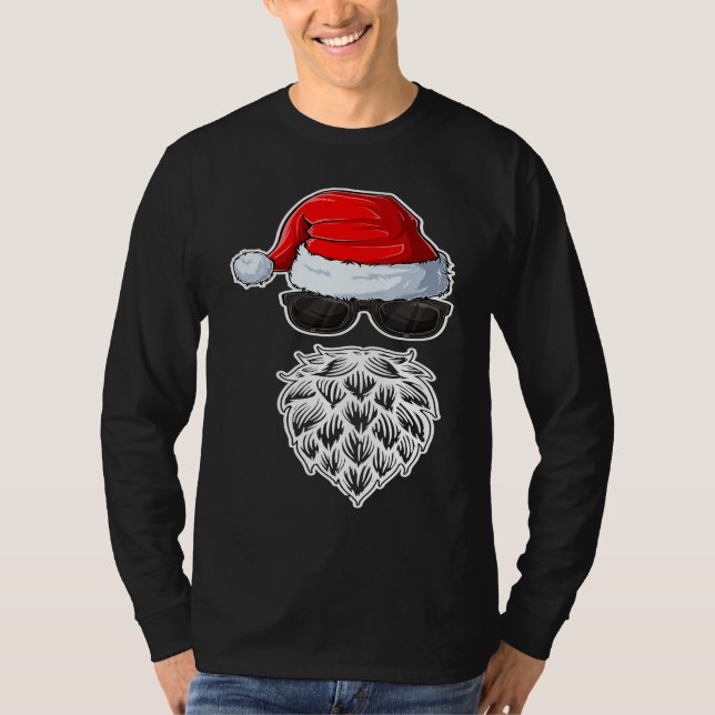 Santa Claus Beer Hops Christmas Costume T Shirt (Framsida)