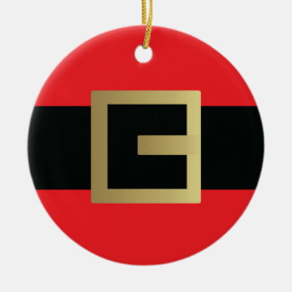 Santa Claus Belt Christmas  Julgransprydnad Keramik