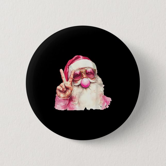 Santa Claus Blowing Bubble Gum Nk Sungles Christma Knapp (Framsida)