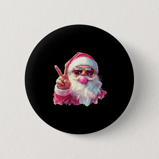 Santa Claus Blowing Bubble Gum Nk Sungles Christma Knapp (Framsida)