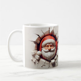Santa Claus Breaking through Wall - Funny Christma Kaffemugg