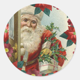 Santa Claus bringing gifts and presents Runt Klistermärke