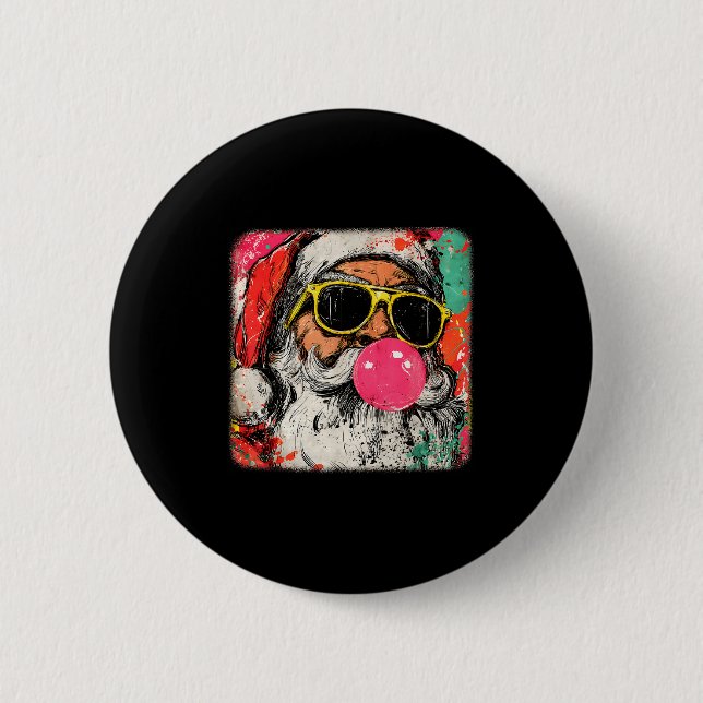 Santa Claus Bubble Gum Merry Xmas Painting Men Wom Knapp (Framsida)