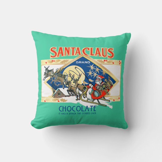Santa Claus Chocolate Accent Pillow Kudde (Framsida)