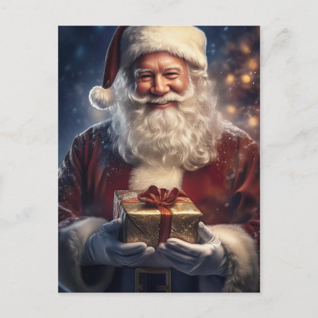 Santa Claus Christmas Card Helg Vykort (Framsida)