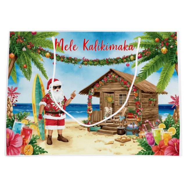 Santa Claus Christmas in July at the beach surfer (Framsidan)
