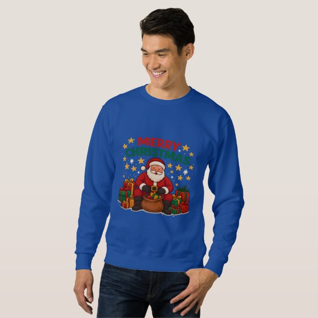 Santa Claus Christmas Men's Holiday Sweatshirt (Hel framsida)