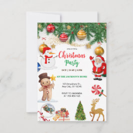 Santa Claus Christmas Party Inbjudningar