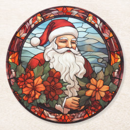 Santa Claus Christmas Set of 6  Underlägg Papper Rund