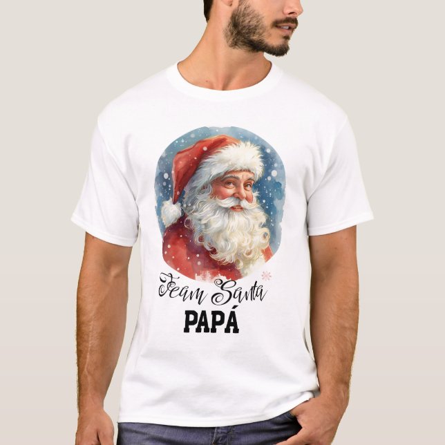 Santa Claus clásico con frase Team Santa Papá  T Shirt (Framsida)