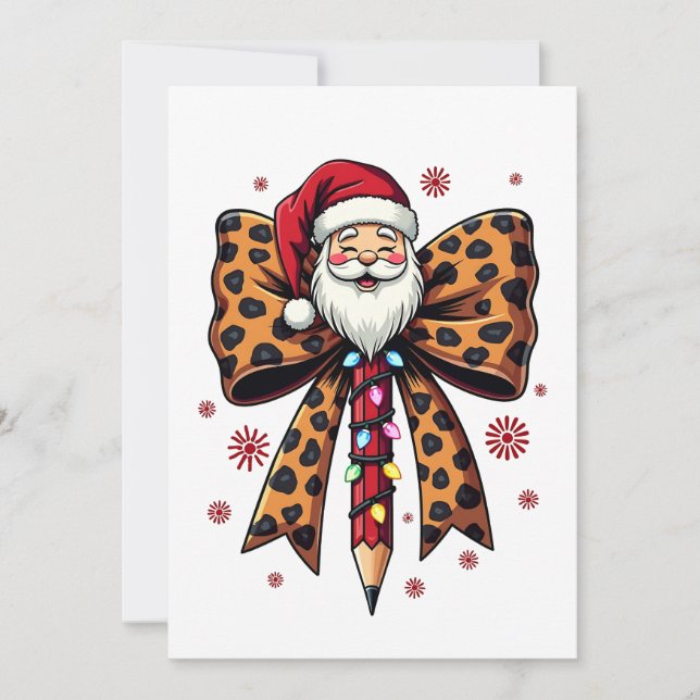Santa Claus Coquette-båge Skolundervisning  Inbjudningar (Framsida)