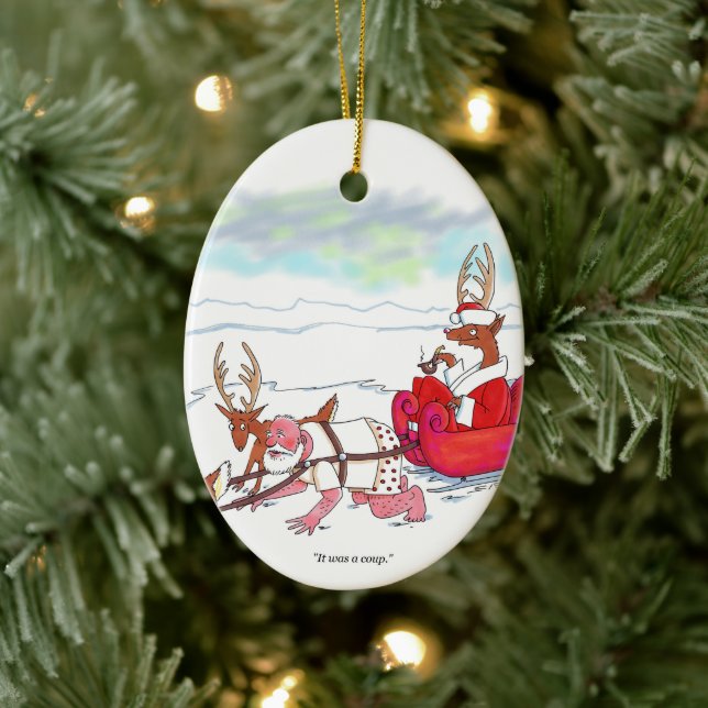 Santa Claus Coup oval ceramic ornament (Träd)