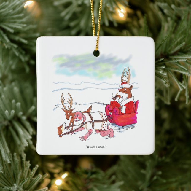 Santa Claus Coup square ceramic ornament (Träd)