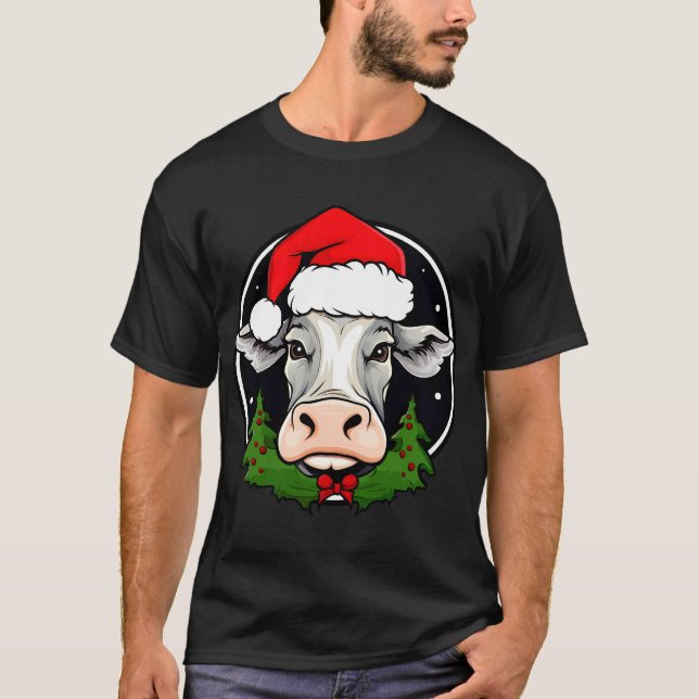 Santa Claus cow T-Shirt (Framsida)