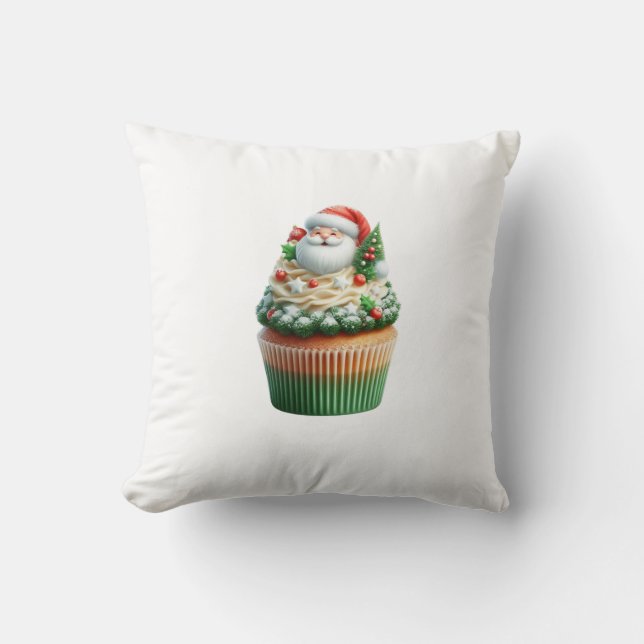 santa claus cupcakes cushion kudde (Framsida)