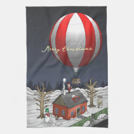 Santa Claus delivers Christmas presents Kökshandduk