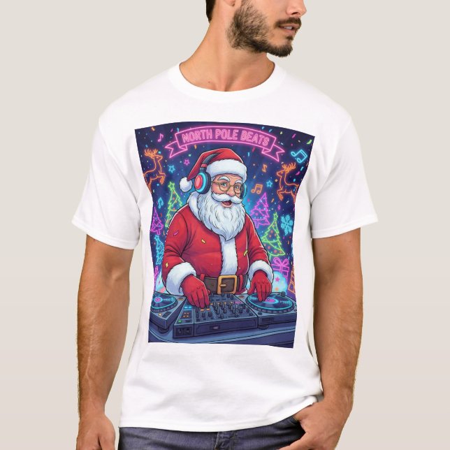 Santa Claus DJ Christmas Party T-Shirt  (Framsida)